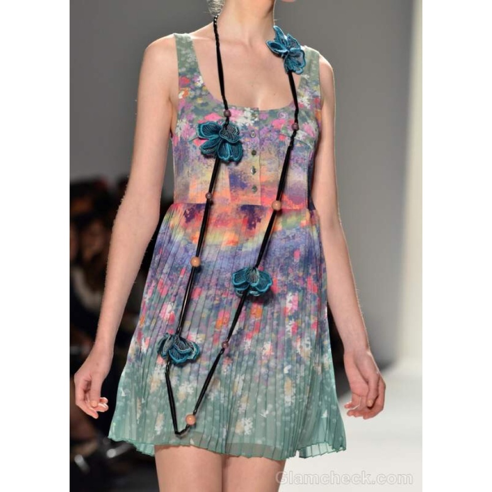 TIMO WEILAND Floral Pleated Skirt Fit Flare Dress